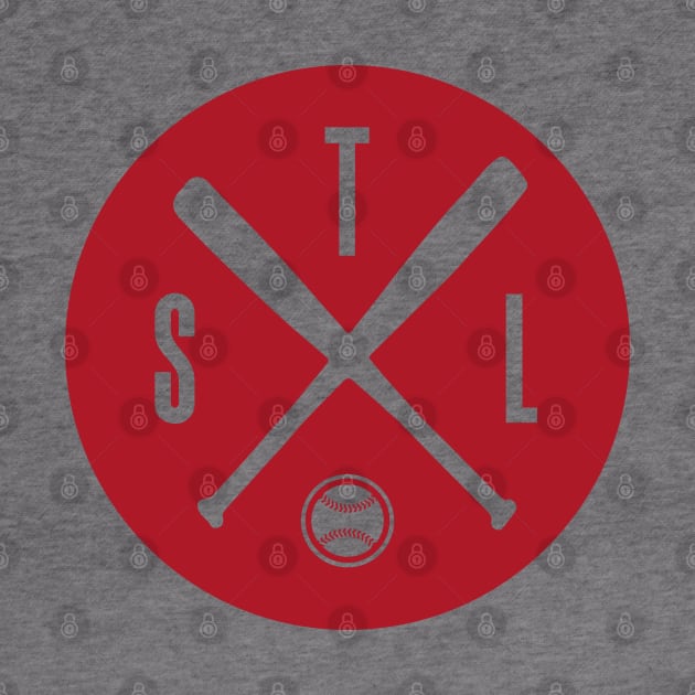 STL Baseball Hipster Red by Americo Creative